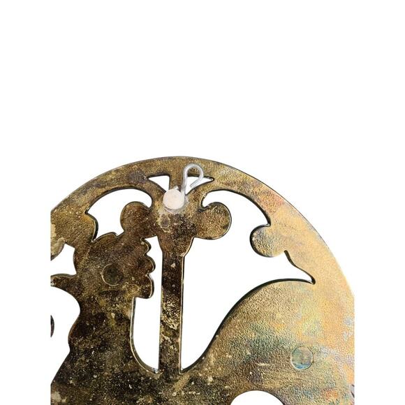 Trivet Hot Plate Rooster Silver Plate Oval Kitchen Wall Decor Made In Italy - Picture 9 of 11